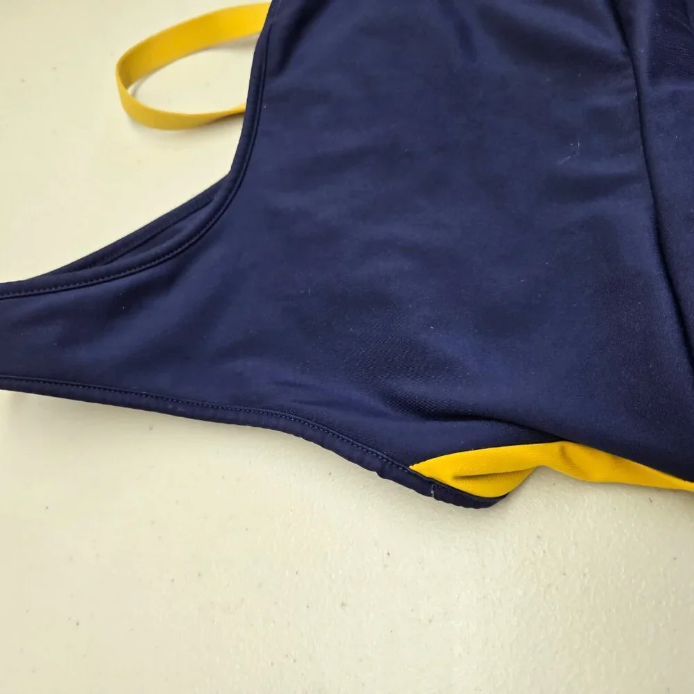 Gymshark Women Sports Bra‎ Small Navy Blue Wireless One Shoulder Pullover